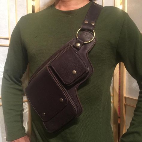 Belt Bag Leather, Leather Utility Belt, Secret Wallet, Travel Money Belt, Holster Bag, Leather Hip Bag, Mens Bags Fashion, Man Bags, Money Belt