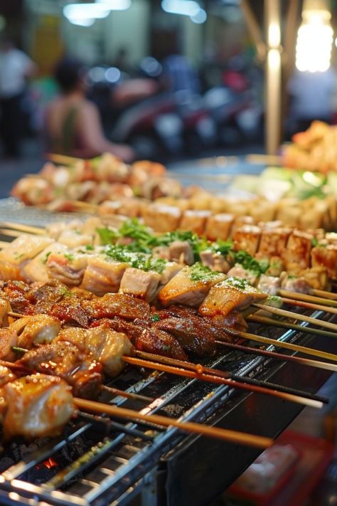 Indulge in the Flavors of Bangkok's Street Food 🌶️✨ Explore the vibrant street food scene in Bangkok. From spicy pad thai to savory satay, experience the rich culinary heritage of Thailand's bustling capital. 🍜🌿 #BangkokStreetFood #CulinaryAdventure #ThaiCuisine #FoodTravel Spicy Pad Thai, Thailand Street Food, Street Food Thailand, Thailand Street, World Street Food, Thai Street Food, Food Culture, Bangkok Thailand, Pad Thai