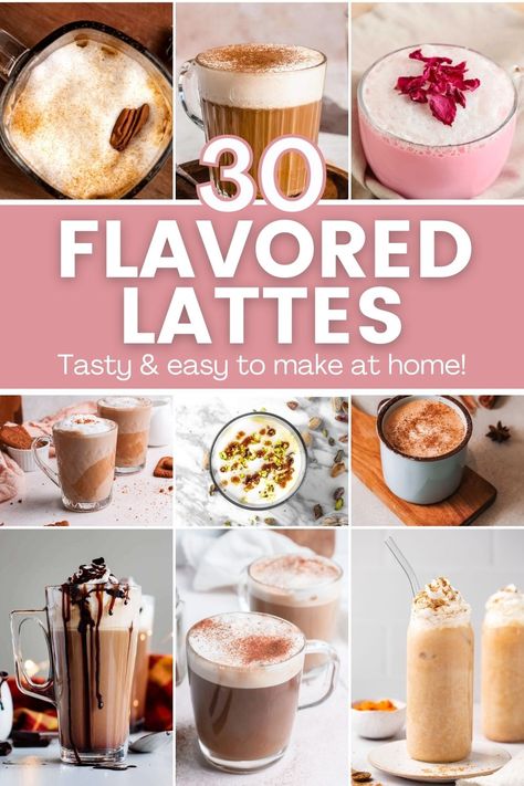 Flavored Latte Recipes, Latte Flavor Ideas, Breakfast Beverages, Speciality Coffee Recipes, Flavored Coffee Recipes, Barista Recipe, Espresso Drink Recipes, Coffee Recipes Hot, Iced Latte Recipe