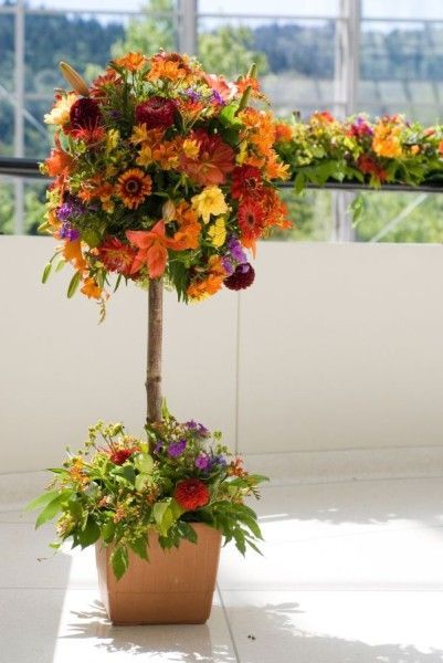 Floral Topiaries, Topiary Centerpieces, Topiary Diy, Flower Vase Arrangements, Topiary Trees, Urban Gardening, Topiaries, Garden Containers, Arte Floral