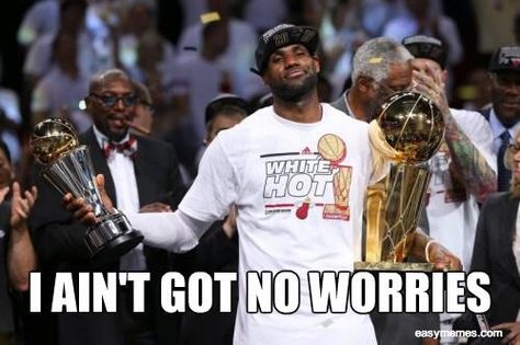 I ain't got no worries Lebron James Finals, Miami Heat Game, Lebron James Miami Heat, Heat Game, Lebron James Championship, Lebron James Wallpapers, Nba Championships, Nba News, Nba Champions