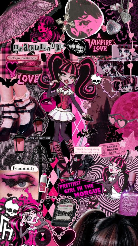 draculaura from monster high #monsterhigh #draculaura #darkpink #aesthetic #vampire Draculaura Wallpaper, Monster High Wallpaper, High Wallpaper, Draculaura Aesthetic, Helloween Wallpaper, Pink Wallpaper Hello Kitty, Arte Monster High, Monster High Pictures, Moster High