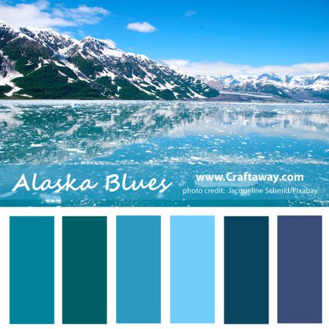 Alaska-Blues National Park Color Palette, House Color Palettes, House Color, Denali National Park, Blue Colour Palette, World Of Color, Color Palettes, Color Inspiration, Color Combos