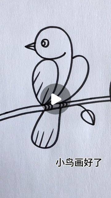 Simple and Easy Drawing Ideas on Instagram: "In this video, learn how to draw a charming bird step-by-step with a fun and creative approach! 🐦✨ Start by writing the number 9. Then, write another number 2 next to it. Next, draw a water drop shape to form the bird's body, and add eyes and a mouth to bring it to life. Draw branches for the bird to perch on, and paint the texture to give it a lively appearance. Add another detail to complete the bird’s form. Draw legs using a series of arcs, and finish by adding leaves to the branches. Follow along and watch as a beautiful bird drawing comes to life with these easy steps!" Easy Quick Drawings Ideas, Bird In A Tree Drawing, Birds Easy Drawing, Draw A Bird Easy, How To Draw A Bird Easy, Draw Birds Easy, Bird Drawings Easy Step By Step, Birds Drawing Easy, Bird Drawing Simple