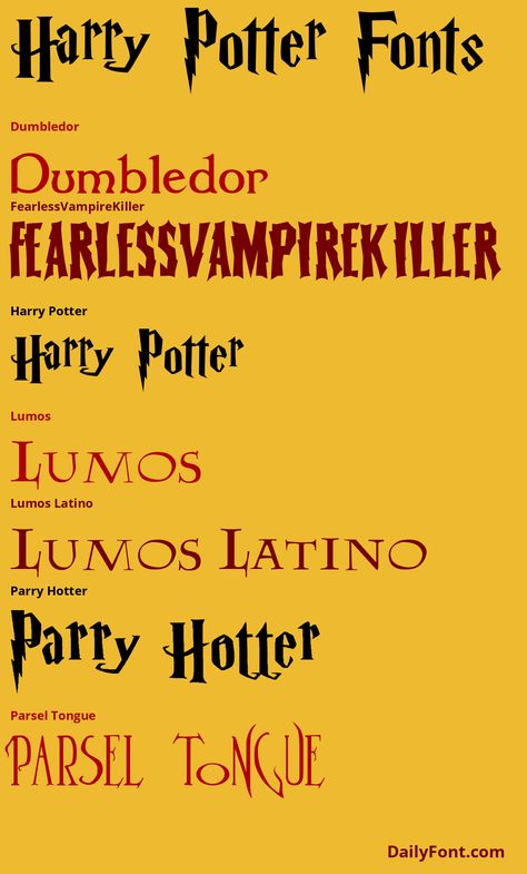 7 fonts tagged with Harry Potter at DailyFont.com Harry Potter Fonts Free Download, Harry Potter Font Free, Harry Potter Title, Harry Potter Fonts, Harry Potter Typography, Harry Potter Baby Nursery, Hogwarts Font, Happy Halloween Font, Harry Potter Alphabet