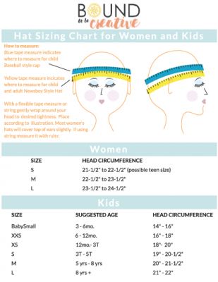 Measuring your head for a hat to get the best fit. Get a hat for that is comfortable and not too tight. This page suggests how to measure, where to measure and what size would be best based on your head size. Head Size Chart For Hats, Head Measurements For Hats, How To Measure Head For Crochet Hat, Head Circumference Chart, Crochet Hats Free Pattern Ladies, Crochet Baby Hats Free Pattern, Crochet Hat Sizing, Loom Hats, Crochet Baby Cap