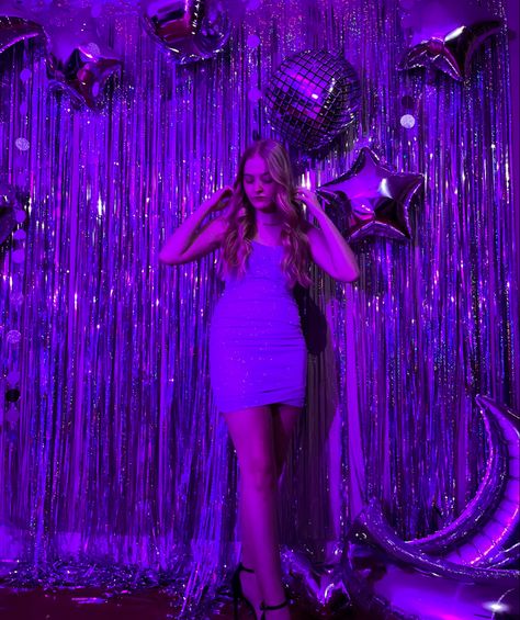 Euphoria Party Photo Booth, Purple Photo Booth Backdrop, Sweet Sixteen Photo Booth, 18th Birthday Party Ideas Decoration Photo Backdrops, Photo Corner Ideas Party, Euphoria Backdrop, Sweet 16 Party Ideas Themes 16th Birthday Photo Booths, Purple Backdrop Photoshoot, Sweet 16 Photo Booth Backdrop