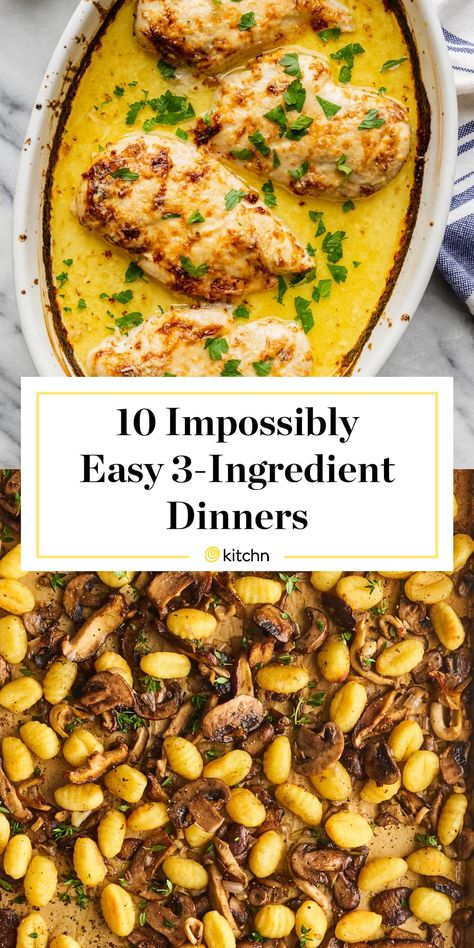 3 Ingredient Dinners, Three Ingredient Recipes, 5 Ingredient Dinners, 4 Ingredient Recipes, Recipes With Few Ingredients, 3 Ingredient Recipes, Weeknight Dinner Recipes Easy, Pasta Dinners, Fast Dinners