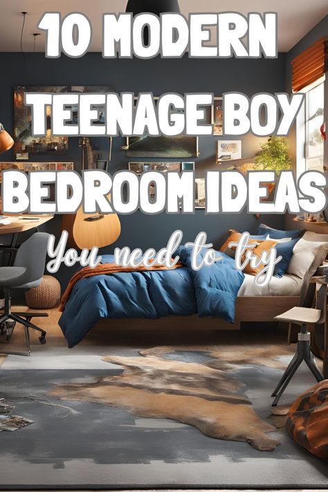 Boys Teenage Room Ideas, Boys Bedroom Accent Wall, Teenager Room Ideas For Boys, Teen Boys Room Ideas, Boy Teen Bedroom, Preteen Boys Bedroom Ideas, Teen Boy Room Ideas, Young Adult Male Bedroom Ideas, Boys Modern Bedroom