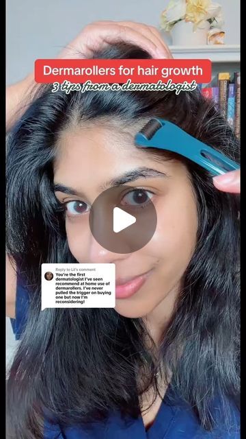 Dr. Neera Nathan on Instagram: "3 tips for safely using a dermaroller or derma stamp on your scalp at home to increase hair growth from a dermatologist with hair loss. 

#hairgrowth #hairloss #hairthinning #hairgrowthtips #dermaroller #fyp" Derma Roller Before And After Hair, Dermaroller For Hair Growth, Derma Roller For Hair Growth, Derma Stamp, Increase Hair Growth, Hair Shedding, Long Dark Hair, Derma Roller, Hair Growth Tips