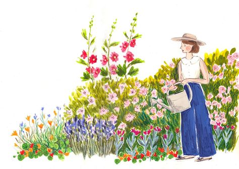 Emma Block Flower Paintings — Emma Block Illustration Gardening Photoshoot, Gardener Illustration, Block Illustration, Mixed Media Sketchbook, Emma Block, Garden Paintings, Valentines Idea, Account Ideas, Phone Widget