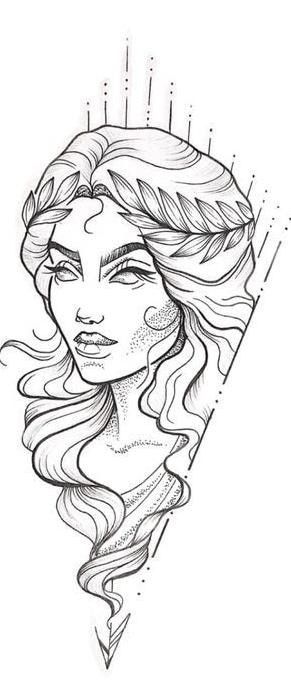 Athena Sketch Drawings, Rhea Tattoo Goddess, Eris Goddess Drawing, Circe Goddess Drawing, Greek Goddess Athena Tattoo, Greek Goddess Tattoo Simple, Athena Greek Goddess Drawing, Aphrodite Tattoo Stencil, Antheia Goddess Tattoo