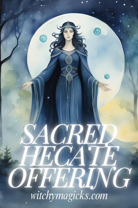 Deepen your connection with the divine with our guide to crafting a sacred offering for Hecate! Explore the essentials for honoring this revered goddess of the crossroads, magic, and the underworld, infusing our mystical devotion with reverence and intention as we honor the ancient goddess Hecate. 

#HecateOffering #MysticalDevotion #SacredRituals #GoddessHonor #SpiritualConnection #DivinePresence #SacredHecateOffering #SacredHecate #Offering #Devotion #Deities #Mythology #WitchyMagicks Offering For Hecate, Hekate Offering Ideas, Hecate Crossroads, Hecate Offering Ideas, Crossroads Magic, Hecate Offering, Wiccan Deities, Lady Hecate, Goddess Hekate