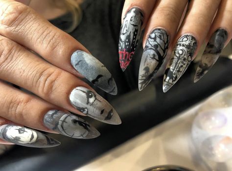 Absolutely love my nails!! Inspiration from “The Crow” The Crow Nails, Crow Nails, The Crow, My Nails, Nails Inspiration, Beauty Tips, Beauty Hacks, Nails, Beauty