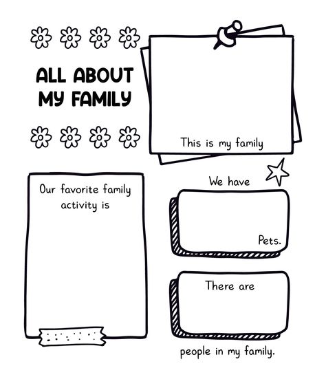 All About My Family Worksheet Preschool, Families Crafts Preschool, My Family Art For Toddlers, All About My Family Preschool, Family Activities Preschool Crafts, All About My Family Worksheet, My Family Worksheet Preschool, All About Me Worksheet Preschool, My Family Printable