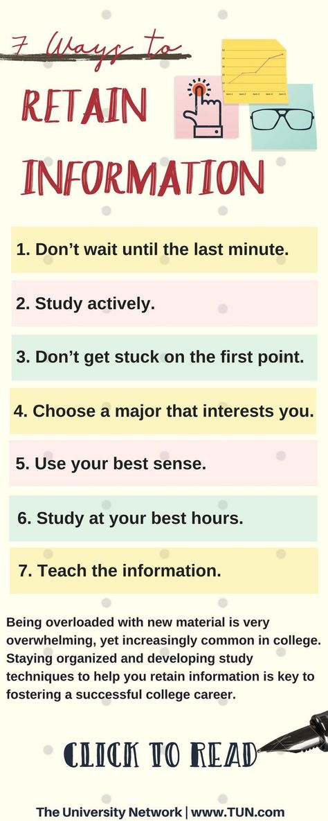 How To Retain Information, Retain Information, Tips For College Students, Choosing A Major, Tips For College, College Counseling, College Club, Types Of Education, College Survival