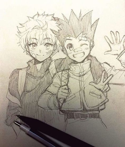 Killua Fanart, Killua And Gon, Gon Freecss, Drawing Hands, Drawing Hair, 얼굴 그리기, Drawing Faces, Hunter Anime, Arte Sketchbook