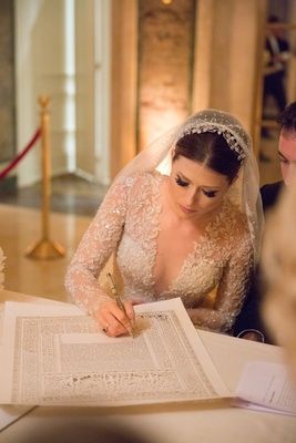 Bride In Veil, Austrian Wedding, Reem Acra Wedding Dress, Jewish Wedding Invitations, Jewish Wedding Traditions, Jewish Bride, Winter Wolf, Jewish Wedding Ceremony, Jewish Weddings