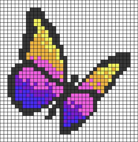 Pixel Drawing Butterfly, Perler Butterfly Pattern, Butterfly Pixel Pattern, Butterfly Pixel Art 32x32, Pixel Art Pattern Butterfly, Butterfly Alpha Pattern, Butterfly Perler Bead Pattern, Pixel Art Butterfly, Butterfly Pixel Art