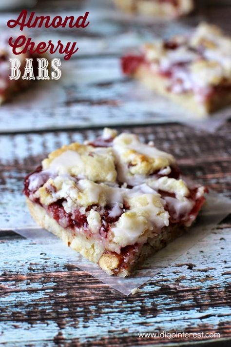 Almond Cherry Bars: July Mystery Dish Cherry Bars, Almond Bars, Cherry Almond, Cherry Recipes, Almond Flavor, Desserts Easy, Almond Cookies, Best Cookie Recipes, Yummy Sweets