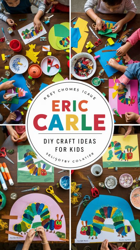 These Eric Carle-inspired crafts are perfect for sparking imagination and storytelling in kids of all ages. Let's get crafting and bring these cherished characters to life! #EricCarleCrafts #KidsCrafts #CreativeFun Diy Eric Carle Art, Eric Carle Tissue Paper Art, Eric Carle Crafts For Kindergarten, Eric Carle Projects, Storytelling Art Projects, Eric Carle Art Projects For Kids, Eric Carle Activities Preschool, Eric Carle Classroom Theme, Crafts With Books