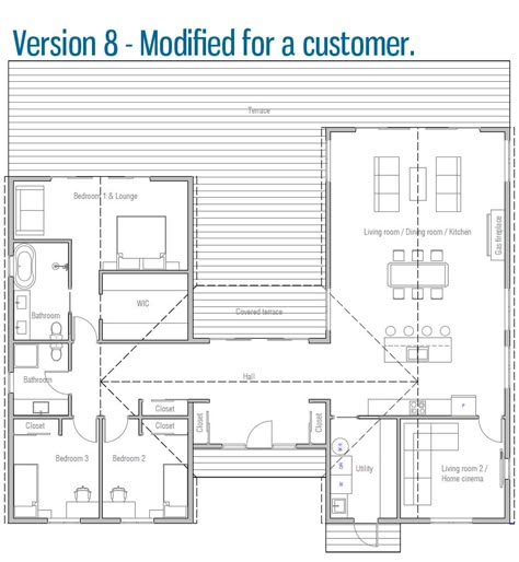 house design house-plan-ch486 54 Blind Architecture, House Plans Ireland, Livable Sheds, Create Floor Plan, Mexico House, Apartment Floor Plans, Architectural Floor Plans, Simple House Plans, House Layout Plans