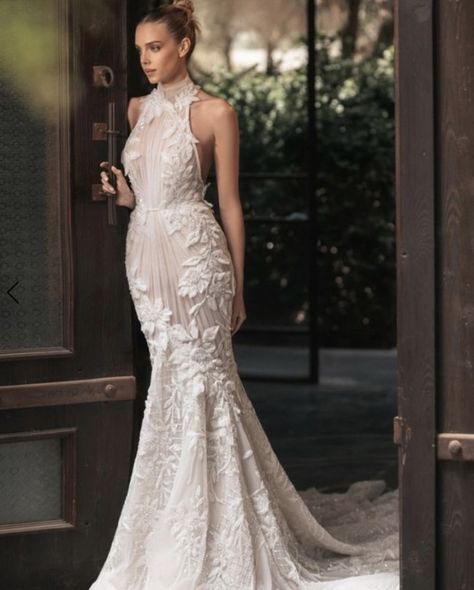 Simple Halter Wedding Dress, Halter Neck Wedding Dress, Berta Wedding Dress, Anne Barge, Berta Bridal, Neck Wedding Dress, Spring Wedding Dress, Lela Rose, Winter 2023