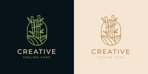 Bamboo Logo Design, Sprout Logo, Bamboo Logo, Line Logo Design, Japanese Plants, Bamboo Trees, Line Logo, Icon Design Inspiration, Logo Design Ideas