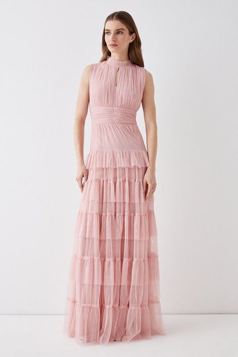 Bridesmaids Maxi Dress, Tiered Tulle Dress, Tulle Bridesmaid, Dresses Tulle, Ballerina Pink, Tulle Bridesmaid Dress, Wrap Dresses, Maxi Bridesmaid Dresses, Shift Dresses