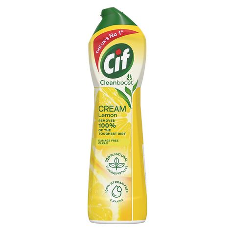 New Cif Lemon Cream, with its fresh citrus scent, is made with 100% natural cleaning particles derived from limestone for a reliable cleaning. This multi-… Kitchen Degreaser, Mirror Cleaner, Clean Bathtub, Clean Bottle, Kitchen Cleaner, Multipurpose Cleaner, Citrus Fragrance, Natural Cleaning, Washing Up Liquid