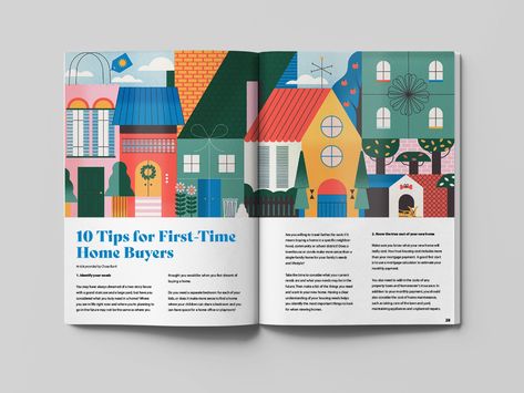 First House by Bailey Sullivan on Dribbble Pet Magazine, First Time Home Buyer, First House, City Illustration, Graphic Design Layouts, Learning Design, First Time Home Buyers, An Article, Editorial Illustration