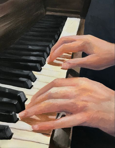 Piano Acrylic Painting, Piano Oil Painting, Piano Painting, Piano Pictures, Dry Brush Painting, Musician Photography, Piano Art, Everyday Art, Simple Acrylic Paintings