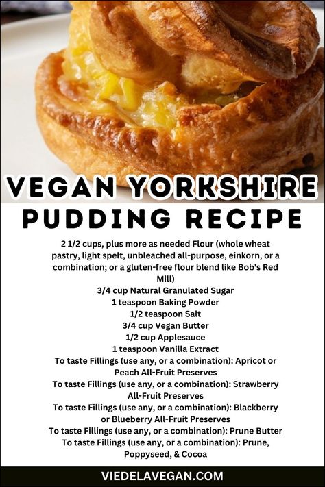 Vegan Yorkshire Pudding Recipe Easy Yorkshire Pudding, Vegan Yorkshire Pudding, Easy Yorkshire Pudding Recipe, Micro Bakery, Yorkshire Pudding Recipe, Breads Recipes, Yorkshire Pudding Recipes, British Dishes, Vegan Baking Recipes