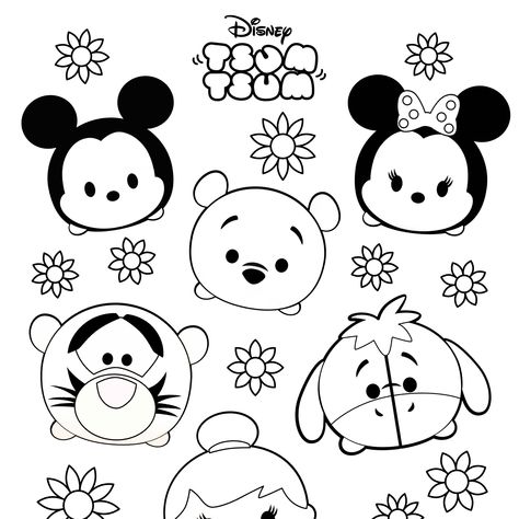 Tsum Tsum Coloring Pages, Bunny Coloring Pages, Free Coloring Sheets, Disney Tsum Tsum, Disney Coloring Pages, Drawing Templates, Bullet Journal Doodles, Coloring Pages To Print, Cute Coloring Pages