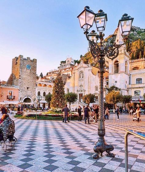 Lovely town square in Taormina 😍 Have you ever visited Sicily? 😎 📍Taormina, Italy 📸 @cielo_di_taormina  Follow @outexploringthestreets for… Sicily Instagram, Rivers And Roads, Visit Sicily, Taormina Sicily, Italy Destinations, Sicily Italy, Visit Italy, Rome Travel, Amazing Travel Destinations