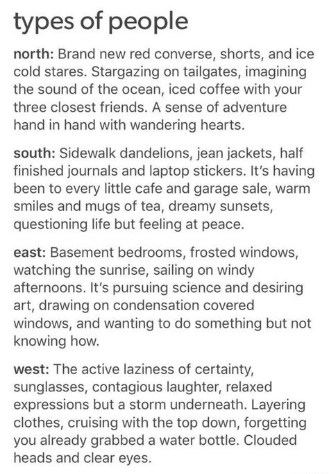 Questioning Life, Contagious Laughter, Layering Clothes, Watching The Sunrise, Aesthetic Types, Frosted Windows, Red Converse, Clear Eyes, Basement Bedrooms