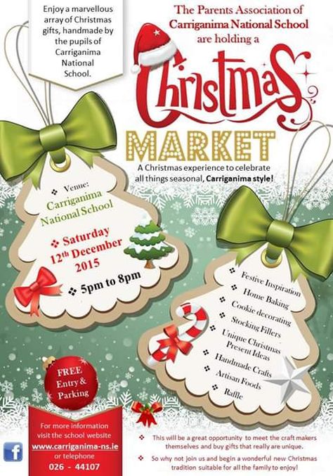 Christmas Fayre Poster, Handmade Poster Design, Christmas Fundraising Ideas, Leaflet Ideas, Stall Decorations, Christmas At School, Fair Poster, Charity Ideas, Christmas Fair Ideas