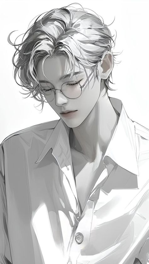 Guy With Glasses Art, Semi Realism, Character Images, Hair Drawing, Comic Style Art, Anime Quotes Inspirational, Realism Art, Guy Drawing, Cute Profile Pictures