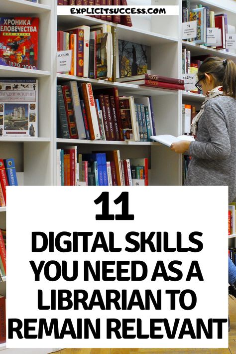 Digital libraries are fast taking over the conventional library. With the internet, they help to display information faster, more accurately and effectively for any consumer or user of information. However, the work of a librarian can never be pushed aside. They are essential in every library and educational institution. This article seeks to educate you on the digital skills you need as a librarian, to stay relevant. #library #resources #digital #skills #education #information #librarian #books Academic Library Displays, High School Librarian, Librarian Career, Library And Information Science, Conference Presentation, Academic Library, Library Centers, Elementary Librarian, Preschool Library