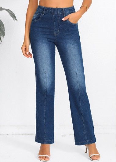 Casual Full-length Jeans With Elastic Waistband, Blue Wide-leg Jeans With Elastic Waistband, Cheap Full-length Jeans With Elastic Waistband, Cheap Full-length Jeans With Button Closure, Elegant Dresses Plus Size, Blue High Waisted Jeans, Non-stretch Denim Blue Jeans With Button Closure, Beach Bridesmaid Dresses, Elastic Waist Jeans