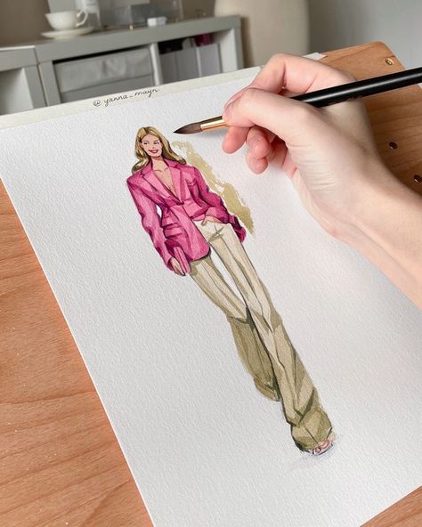 Water Colour Fashion Illustrations, Watercolor Art Fashion Illustrations, Fashion Sketch Watercolor, Fashion Design Watercolor, Model Sketch Fashion Dresses, Fashion Design Collection Illustration, Fashion Design Collection Sketch, Watercolor Art Fashion, Watercolor Fashion Illustration Tutorial