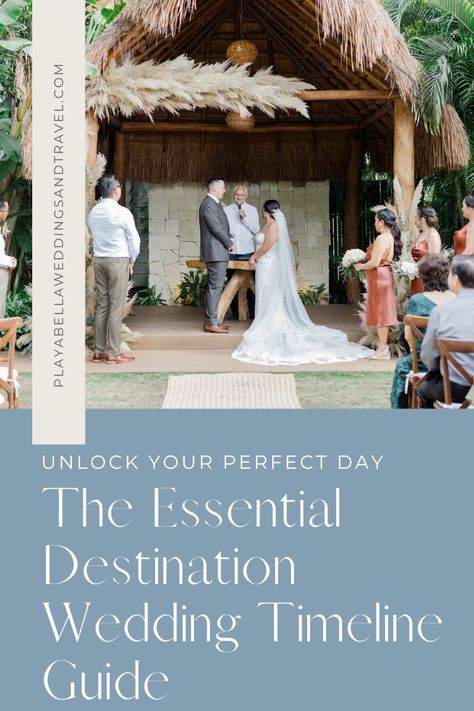 Dreaming of a flawless destination wedding? Dive into our comprehensive guide: "Unlock Your Perfect Day: The Essential Destination Wedding Timeline Guide"! Packed with expert advice, tips, and step-by-step timelines, we make wedding planning feel like a breeze. Pin now for the perfect wedding planning later! #DestinationWedding #WeddingPlanning #WeddingTimeline #PerfectDay Wedding Timeline For Guests, Wedding Timeline 12 Month, Save The Date Timeline, Destination Wedding Planning Timeline, Destination Wedding Timeline, Wedding Timeline Checklist, Wedding Planning Checklist Timeline, Destination Wedding Save The Date, Bella Wedding