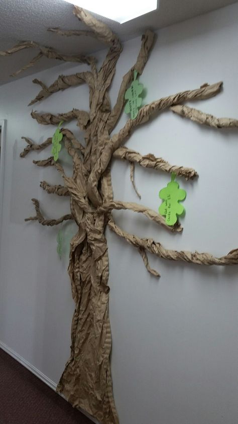 Garden Of Eden Vbs Decorations, Garden Of Eden Decorations For Vbs, Dinosaur Vbs, Paper Tree Classroom, Tree Classroom, Forest Classroom, Tree Jungle, Classroom Tree, Jungle Theme Decorations