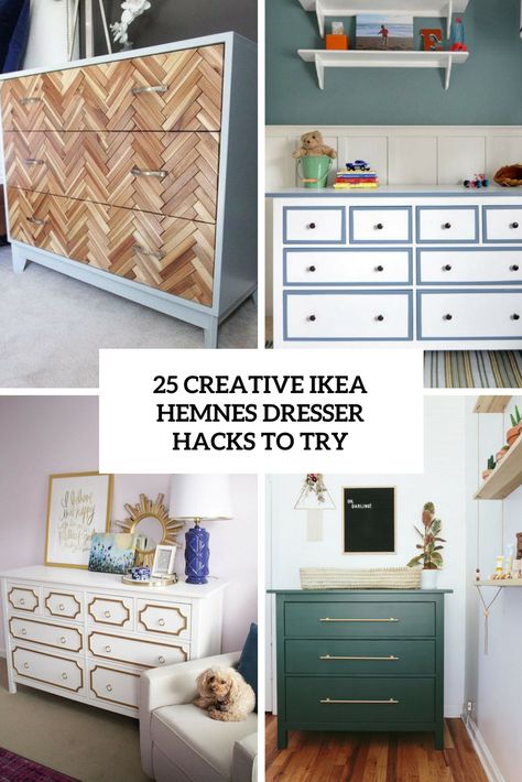 ikea hemnes dresser hacks to try cover Ikea Hemnes Bedroom, Hemnes Bedroom, Dresser Decals, Ikea Hemnes Hack, Malm Hack, Light Wood Dresser, Ikea Hemnes Dresser, Beds Storage, Hemnes Dresser