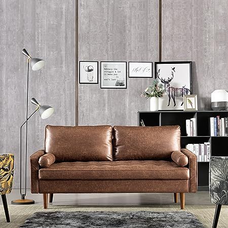 Mid Century Loveseat, Couches For Small Spaces, Small Couch, Small Space Bedroom, Modern Loveseat, Leather Loveseat, Décor Diy, Loveseat Sofa, Modern Sofa