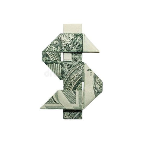 Money Origami DOLLAR SIGN Real One Dollar Bill royalty free stock photo Money Origami Heart, Easy Money Origami, Stag Animal, Two Birds One Stone, Origami Dollar, Origami Shirt, Money Dollar, Folding Money, One Dollar Bill