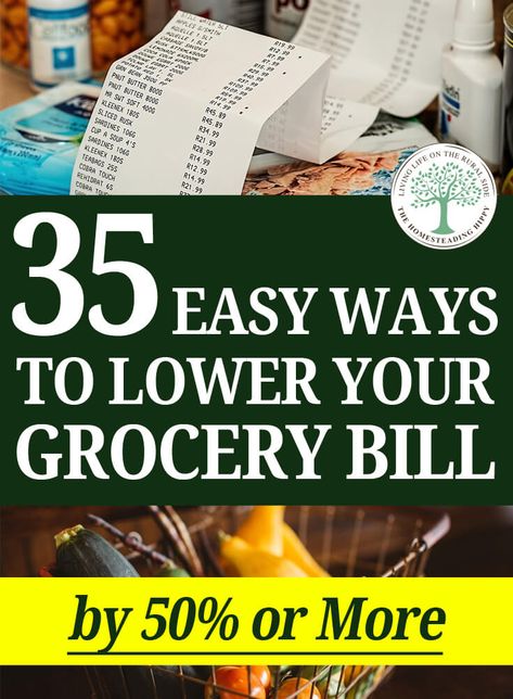 Lowering your grocery bill is super easy... if you're smart and disciplined. We give you a few dozen ways to do it, and save thousands by the end of the year. #homesteading #groceries #frugality Lower Grocery Bill, Wild Food Foraging, Natural Cleaning Recipes, Homestead Gardens, Savings Planner, Homestead Survival, Budget Saving, Budget Printables, Save Money On Groceries