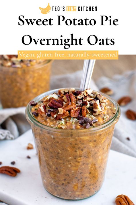 Delicious Overnight Oats, Veggie Meal Prep, Overnight Oats Recipe Easy, Sweet Potato Puree, Oats Recipes Breakfast, Pumpkin Pie Oatmeal, Vegan Overnight Oats, Oat Recipes Healthy, Overnight Oats Recipe Healthy