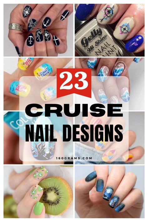 Pin these cruise-worthy nail designs to elevate your style on your next voyage! Explore trendy nail art ideas perfect for sailing with #NailDesigns #FashionInspo #BonVoyage Nail Art For Cruise, Nail Art Designs For Cruise, Nail Art For A Cruise, Cruise Nail Art Designs, Nails For Cruising, Nails Cruise Ideas, Nails For A Cruise Ship, Nail Designs For A Cruise, Cruise Nails Alaska