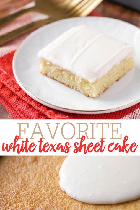 White Sheet Cake, White Sheet Cakes, White Texas Sheet Cake, Vanilla Sheet Cakes, Texas Sheet Cake Recipe, Texas Sheet, Texas Sheet Cake, Molten Lava Cakes, Chocolate Sheet Cake